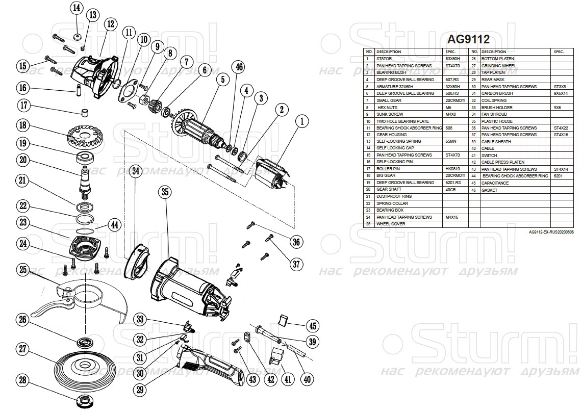 Болгарка (УШМ) Sturm! AG9112 - описание, характеристики, цена. Официальный  сайт производителя
